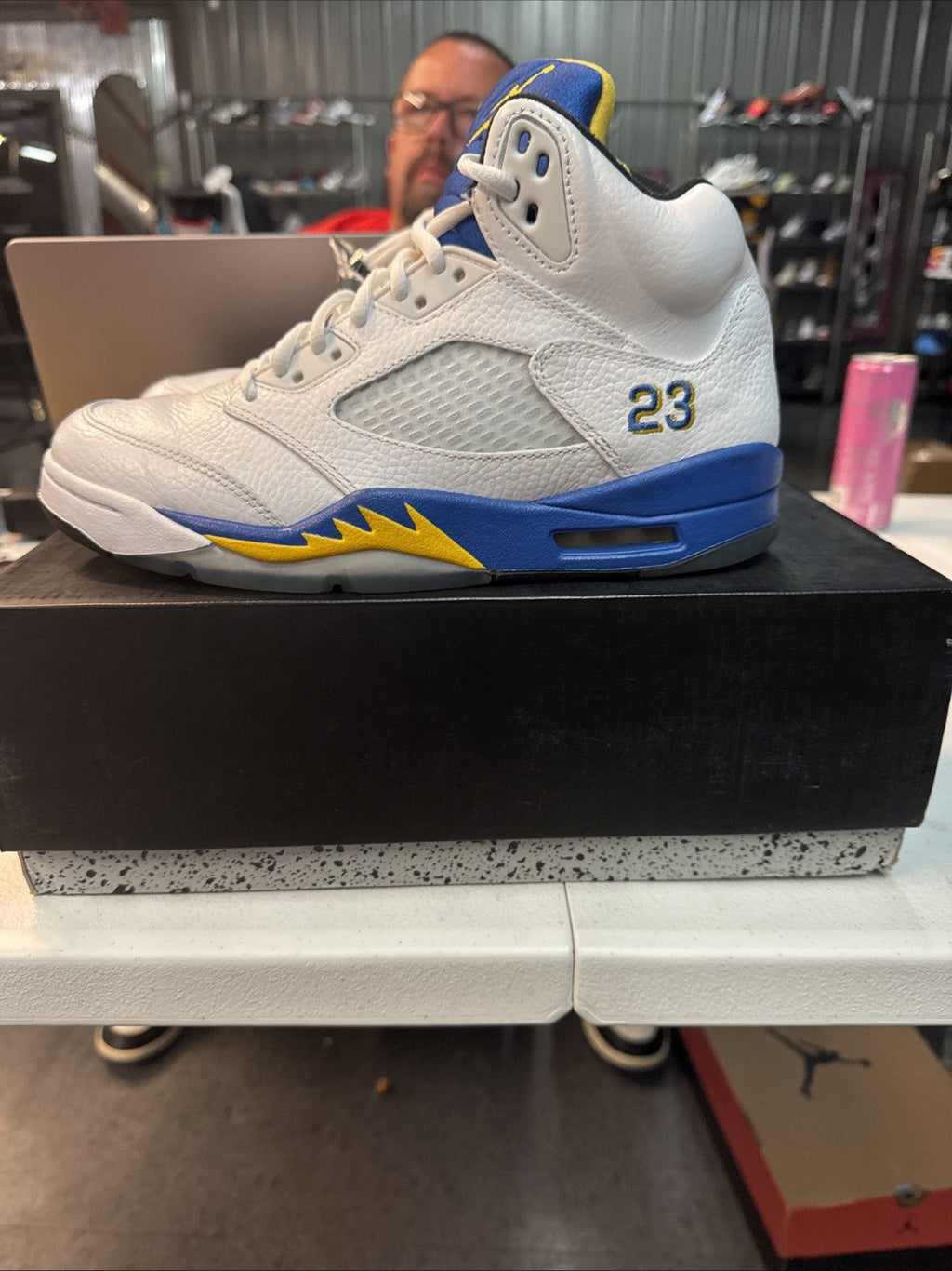 Size 8 - 2013 Air Jordan 5 V Retro Laney HS - product image from the listing.