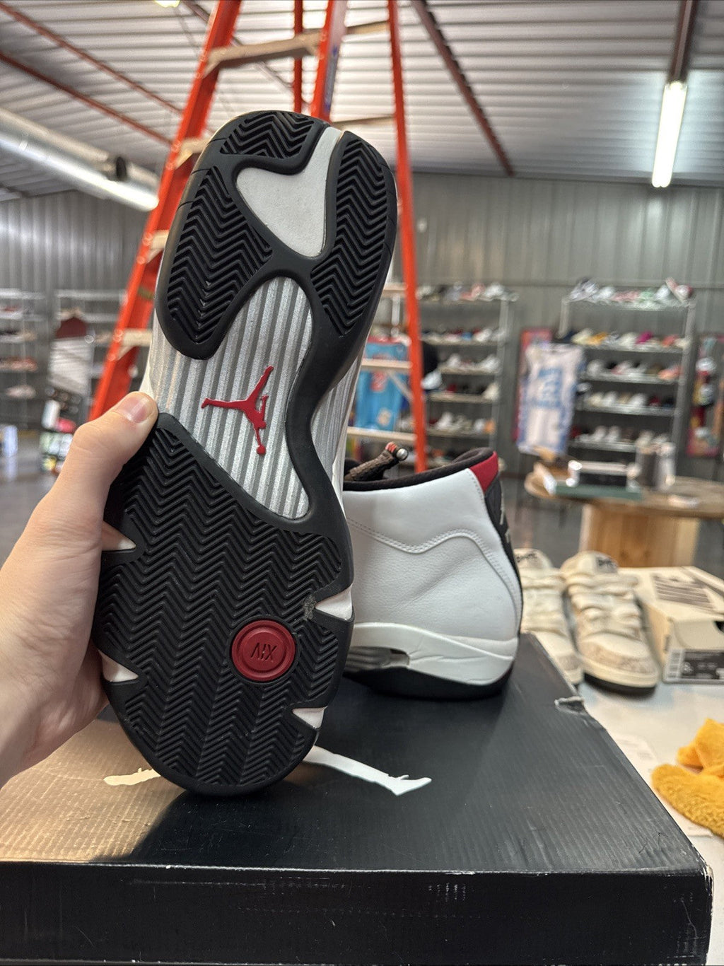 Air Jordan 14 Retro 2014 Black Toe | Wore Once - Size 12 - product image from the listing.