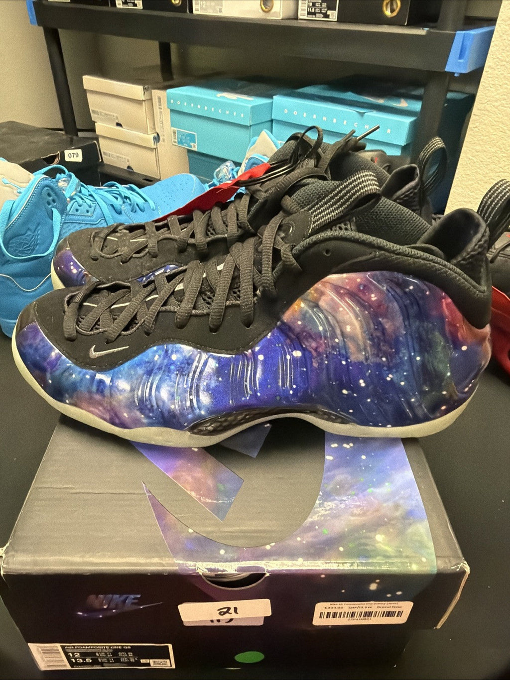2025 Nike Air Foamposite One QS Galaxy FQ4303-400 Size 12 Snkrs - product image from the listing.