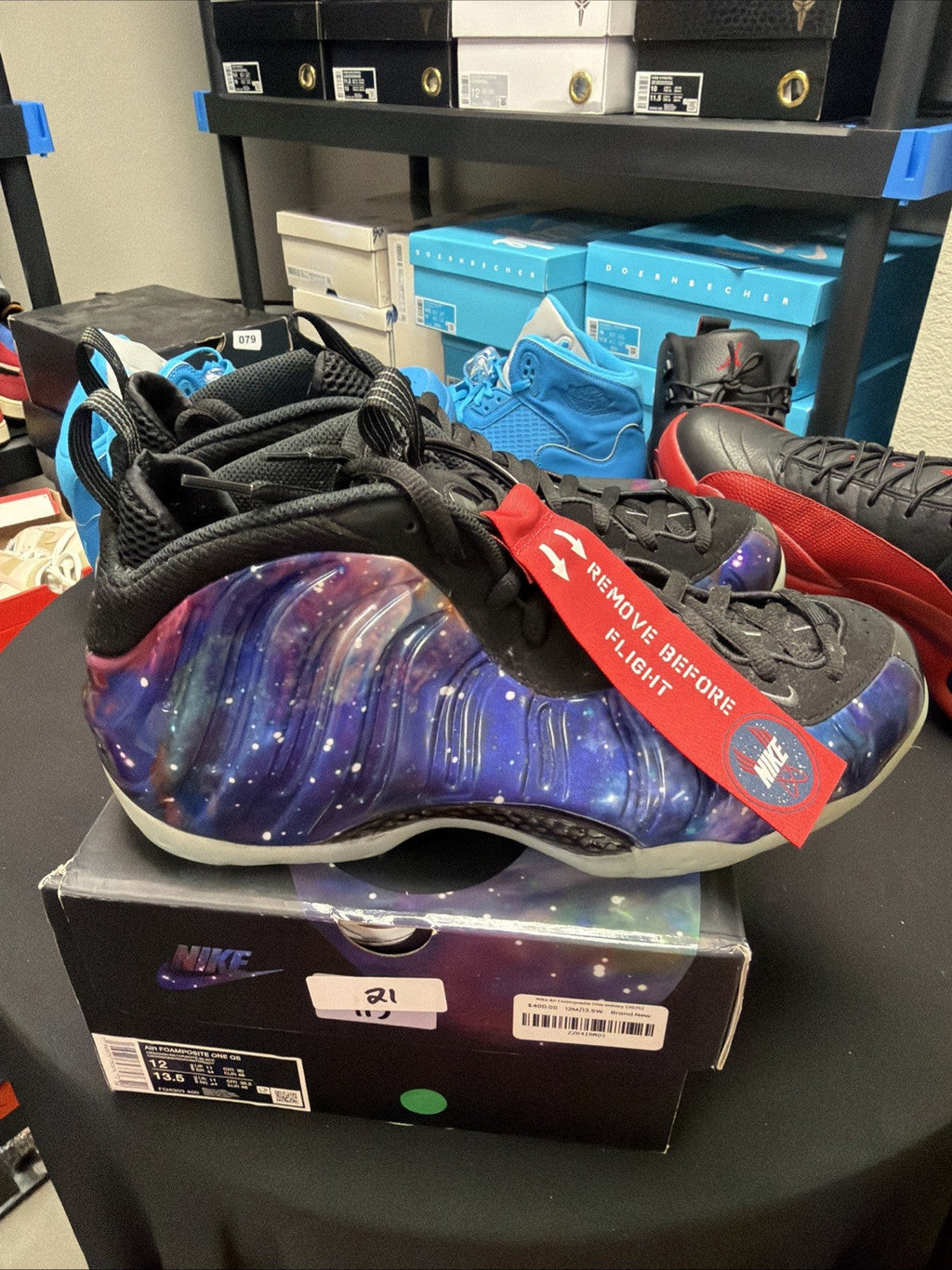 2025 Nike Air Foamposite One QS Galaxy FQ4303-400 Size 12 Snkrs - product image from the listing.