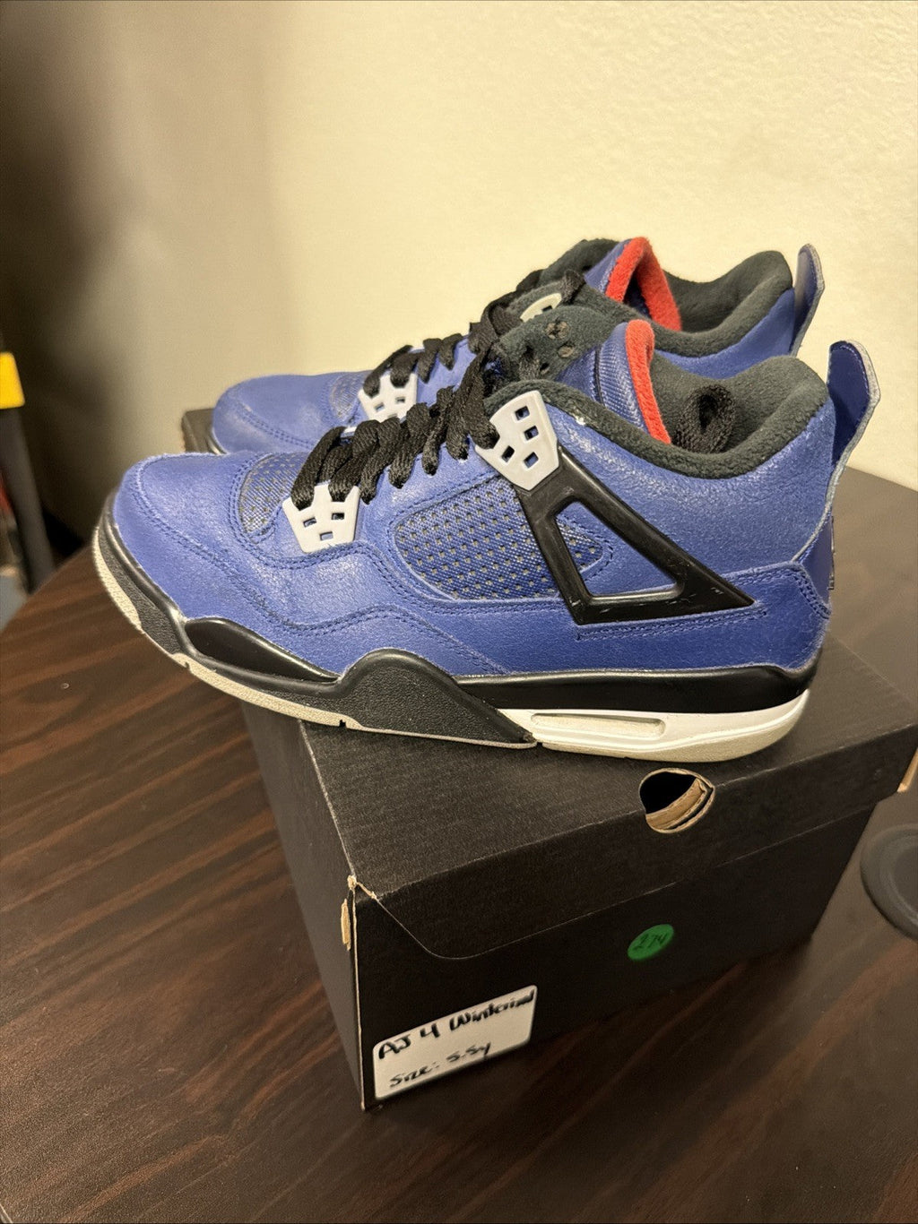 Winter GS Loyal Blue CQ9745-401 Size 5.5Y Black Cat IV I - Nike Air Jordan 4 Retro - product image from the listing.
