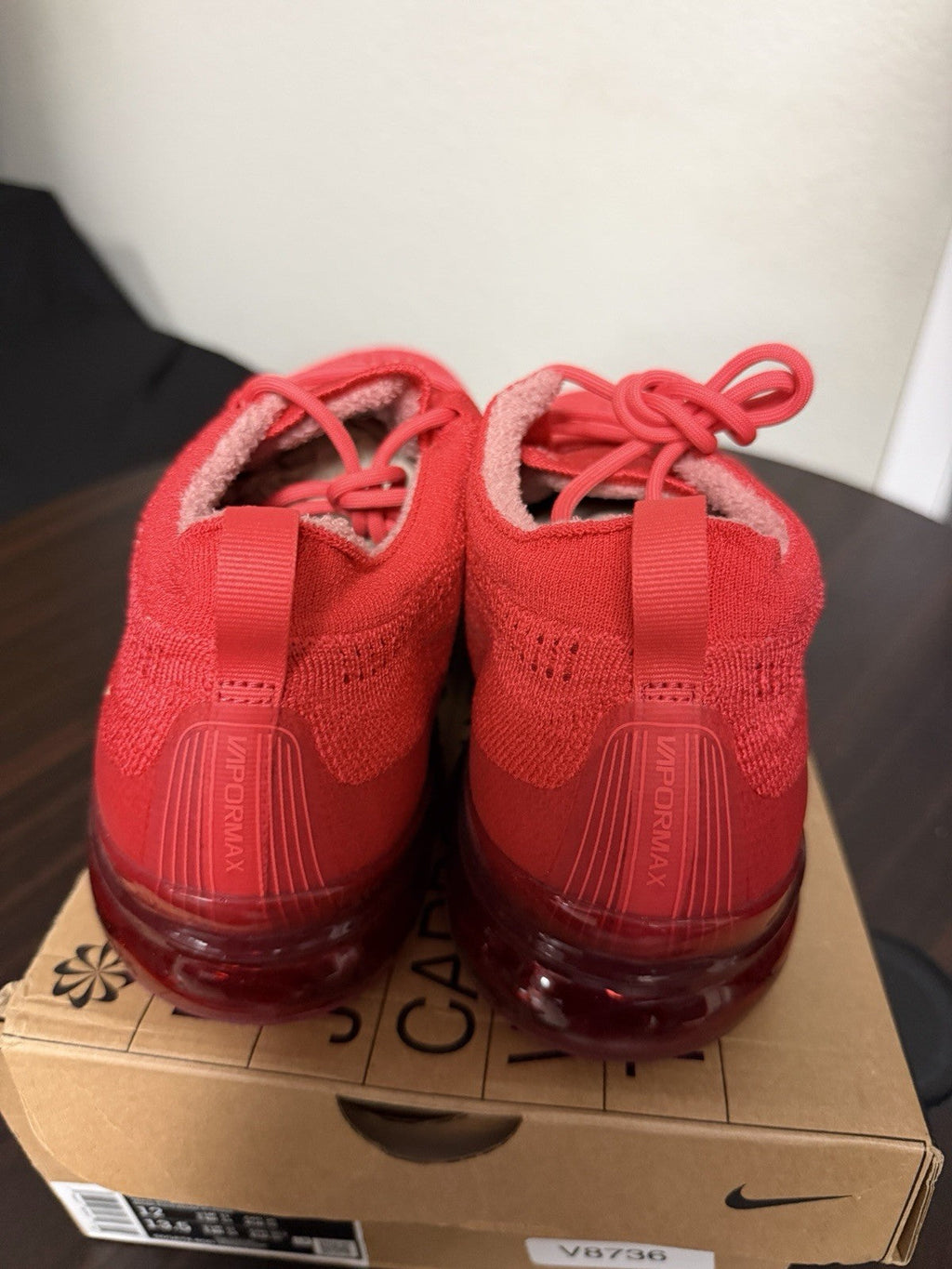 Nike Air VaporMax 2023 Flyknit Triple Red - Size 12 - product image from the listing.