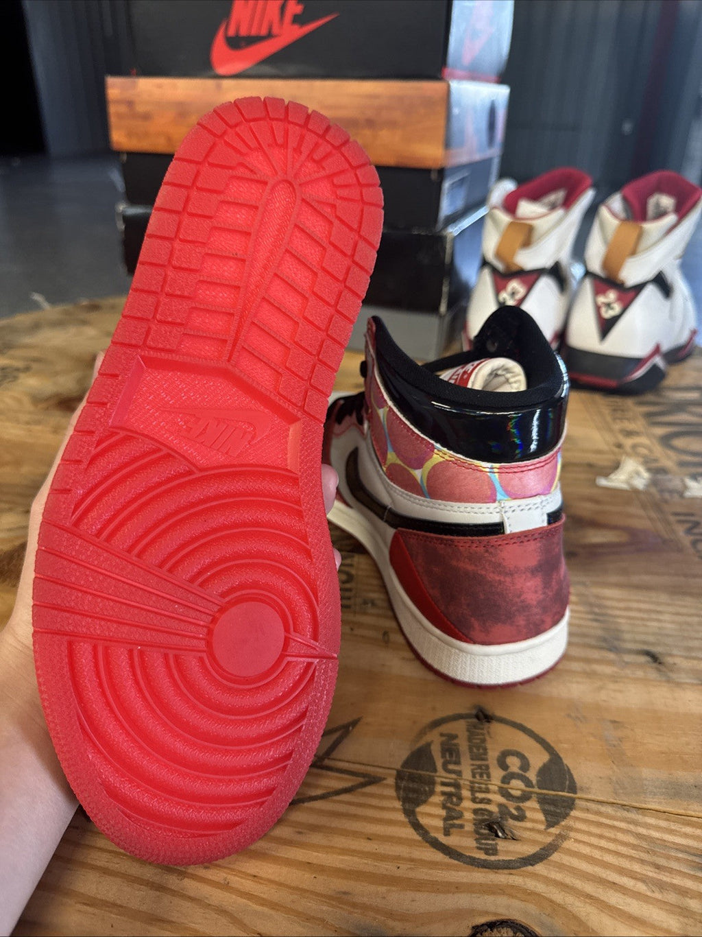 Jordan 1 Retro OG Spiderverse | Replacement Box - Worn Once - Size 7.5 - product image from the listing.