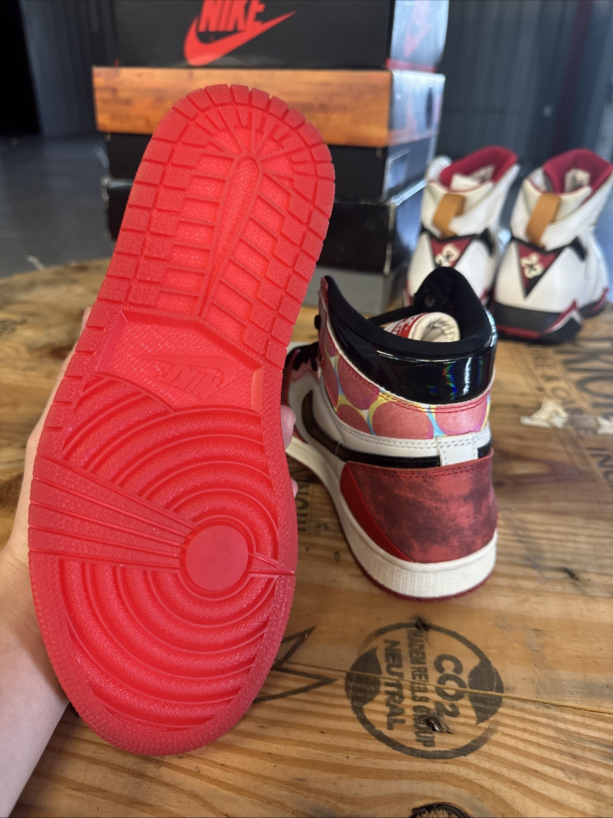 Jordan 1 Retro OG Spiderverse | Replacement Box - Worn Once - Size 7.5 - product image from the listing.