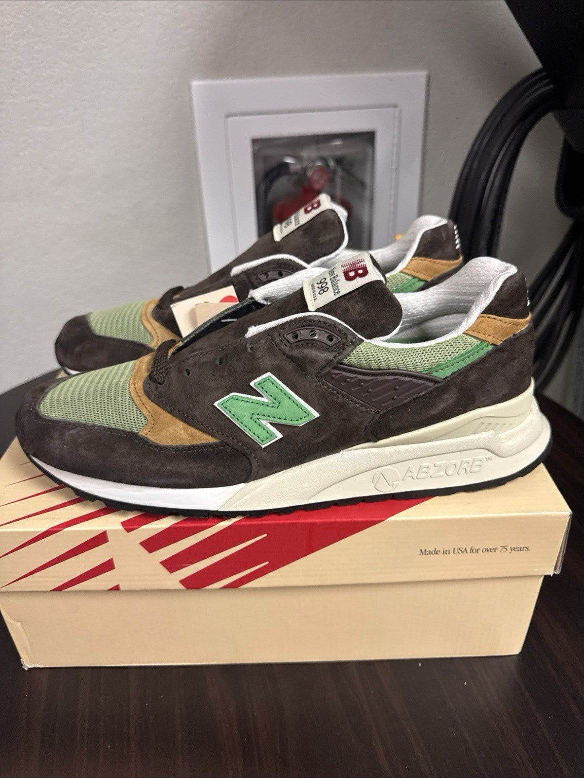 U998BG - New Balance 998 Made in USA x Teddy Santis Low Brown Green - product image from the listing.