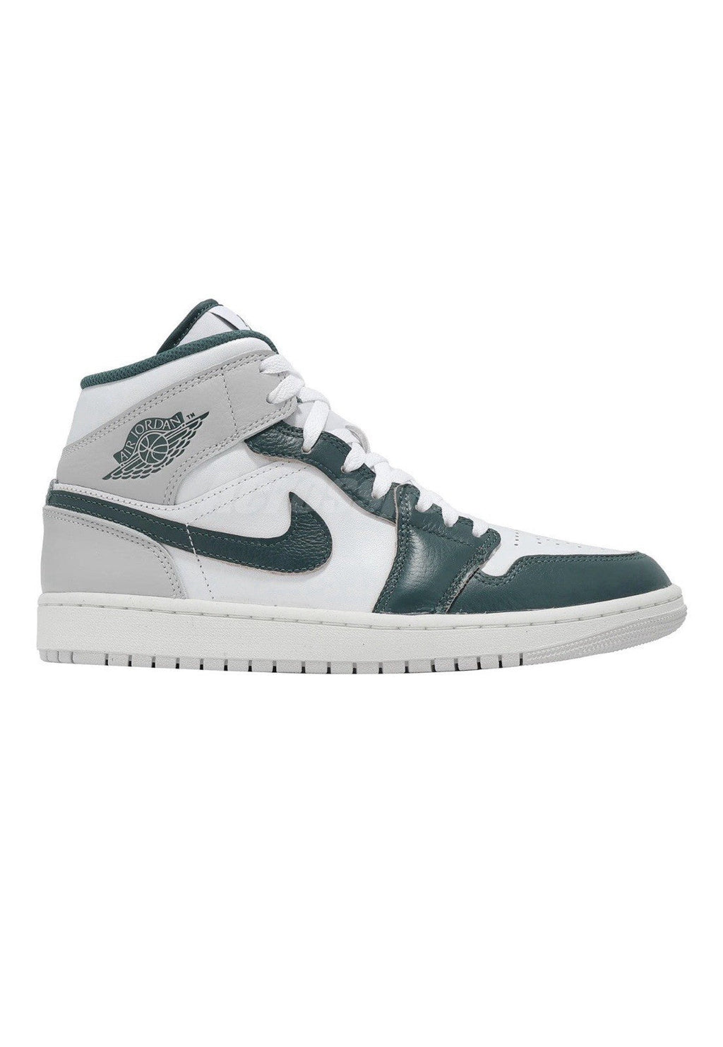 Men's Nike Air Jordan 1 Mid SE White Sail Grey Oxidized Green Casual FQ7720-103 - product image from the listing.