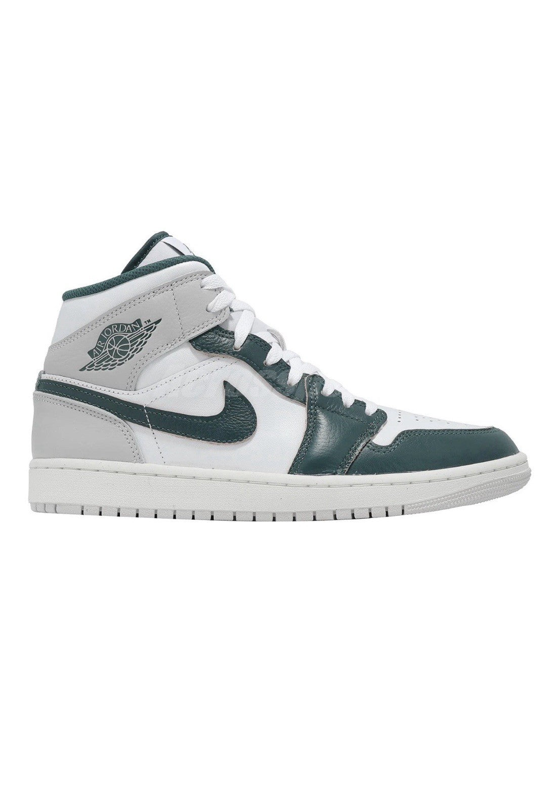 Men's Nike Air Jordan 1 Mid SE White Sail Grey Oxidized Green Casual FQ7720-103 - product image from the listing.