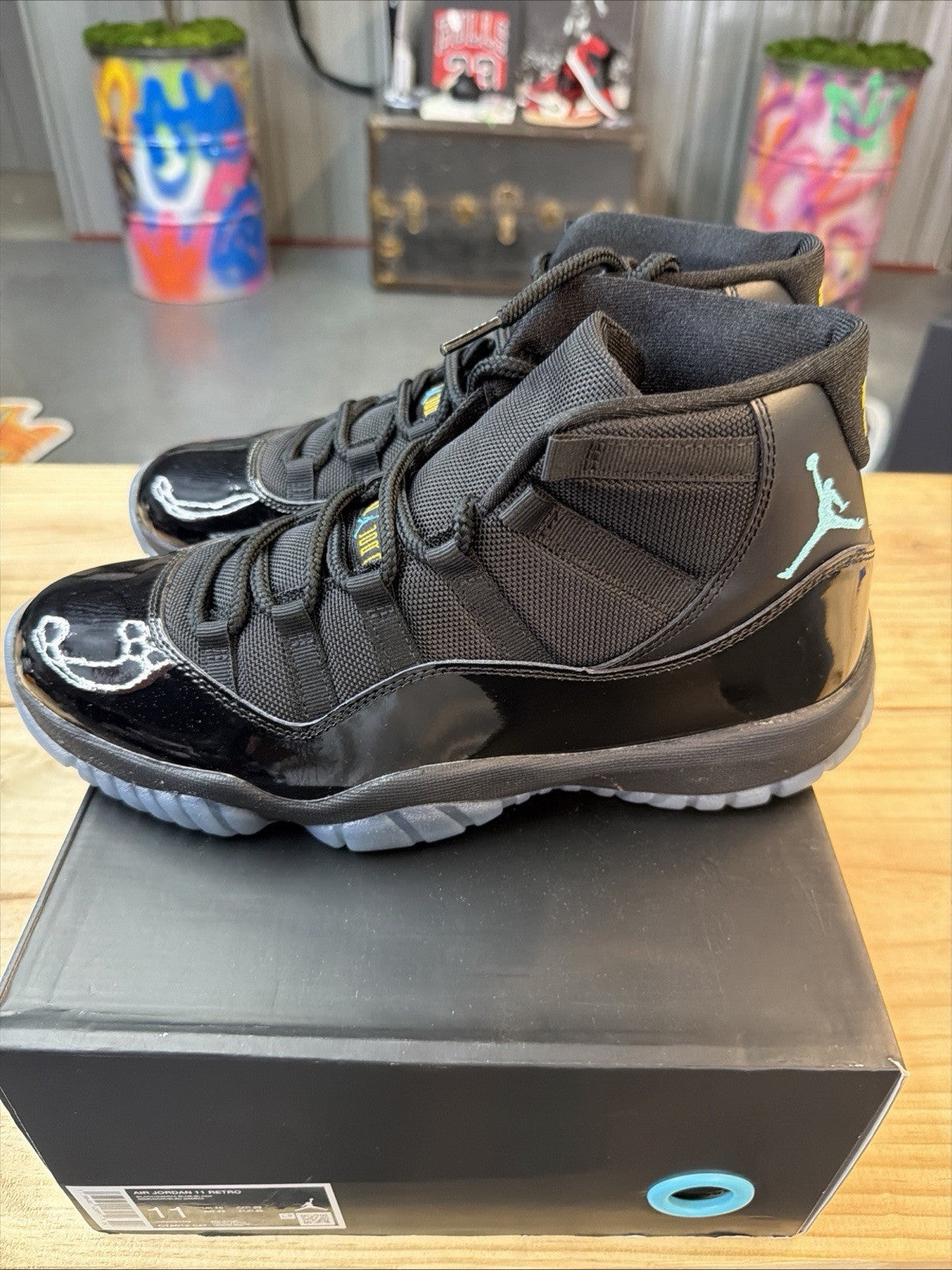Size 11 AIR JORDAN 11 RETRO GAMMA_BLACK/GAMMA BLUE-BLACK [ CT8012-047 ] - product image from the listing.