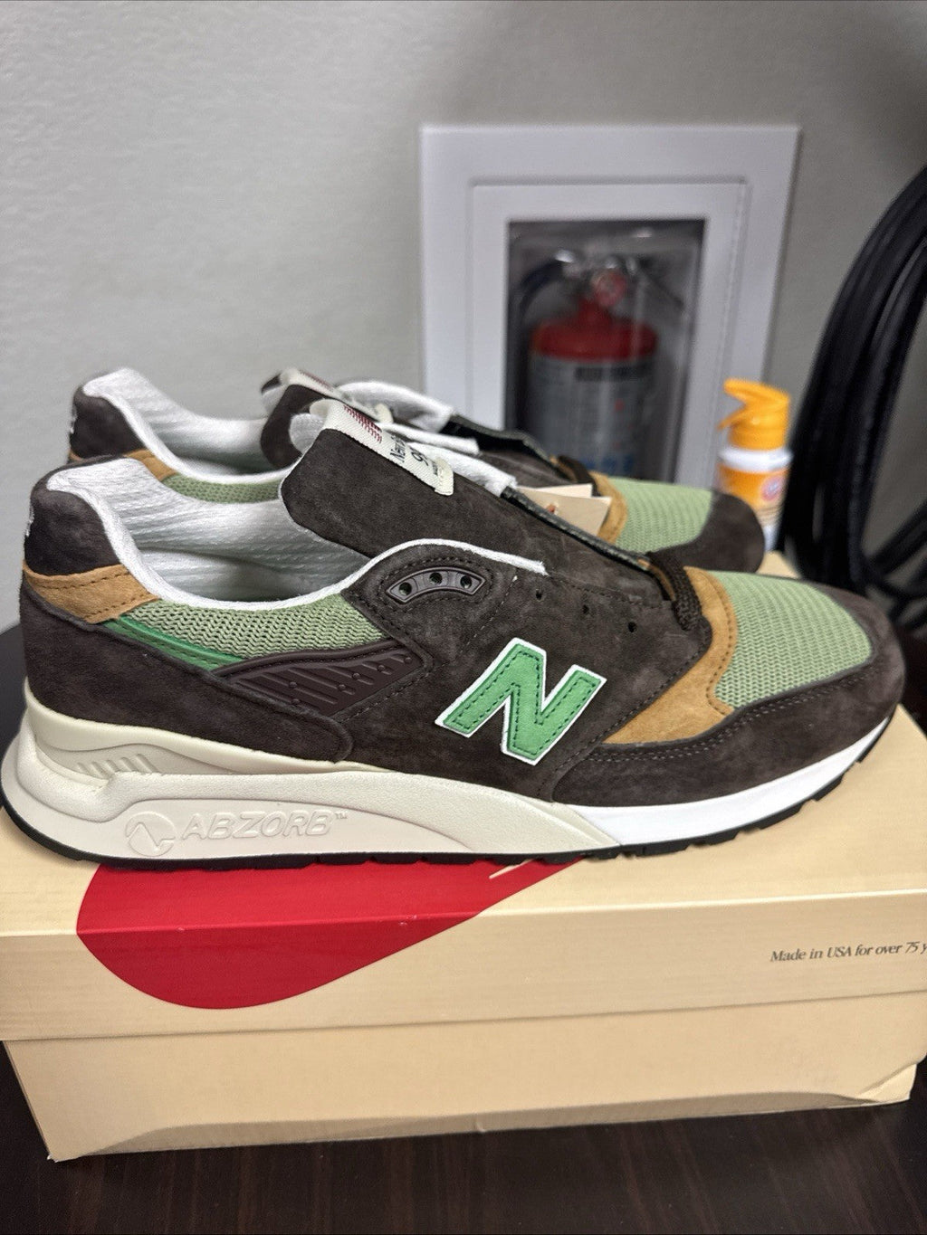U998BG - New Balance 998 Made in USA x Teddy Santis Low Brown Green - product image from the listing.