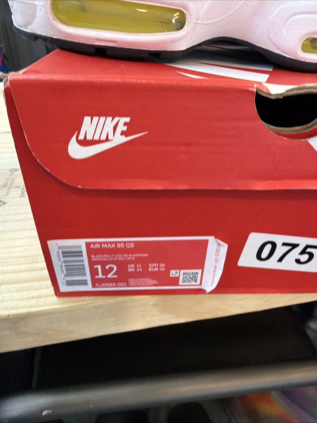 Men's Size 12 - Nike Air Max 95 QS Greedy 2.0 - product image from the listing.