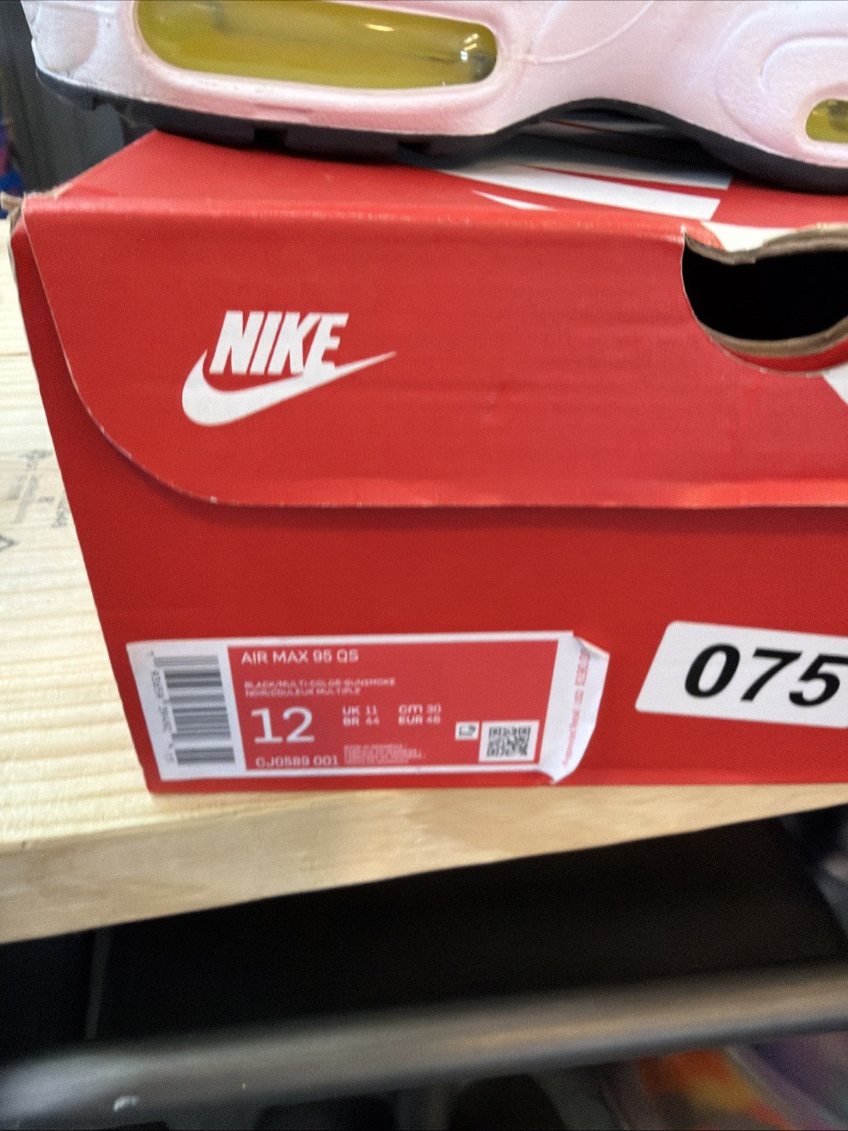 Men's Size 12 - Nike Air Max 95 QS Greedy 2.0 - product image from the listing.