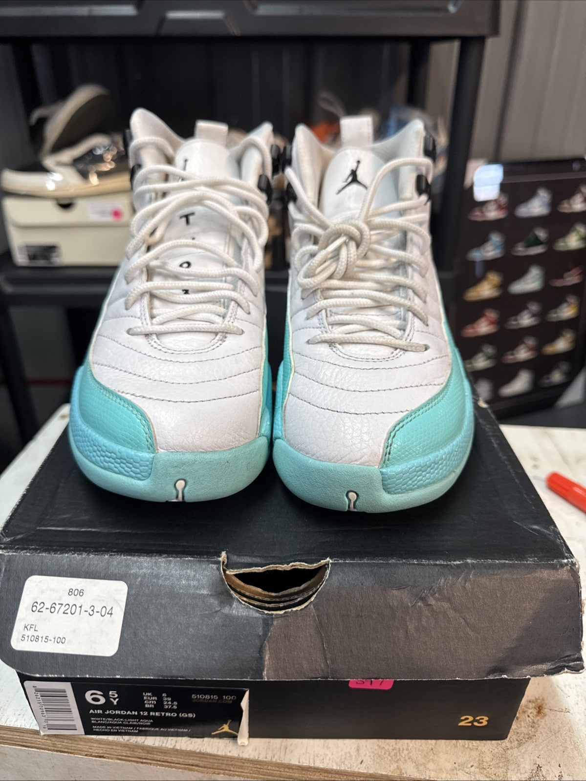 "Light Aqua" Size 6.5Y - Air Jordan 12 GS - product image from the listing.