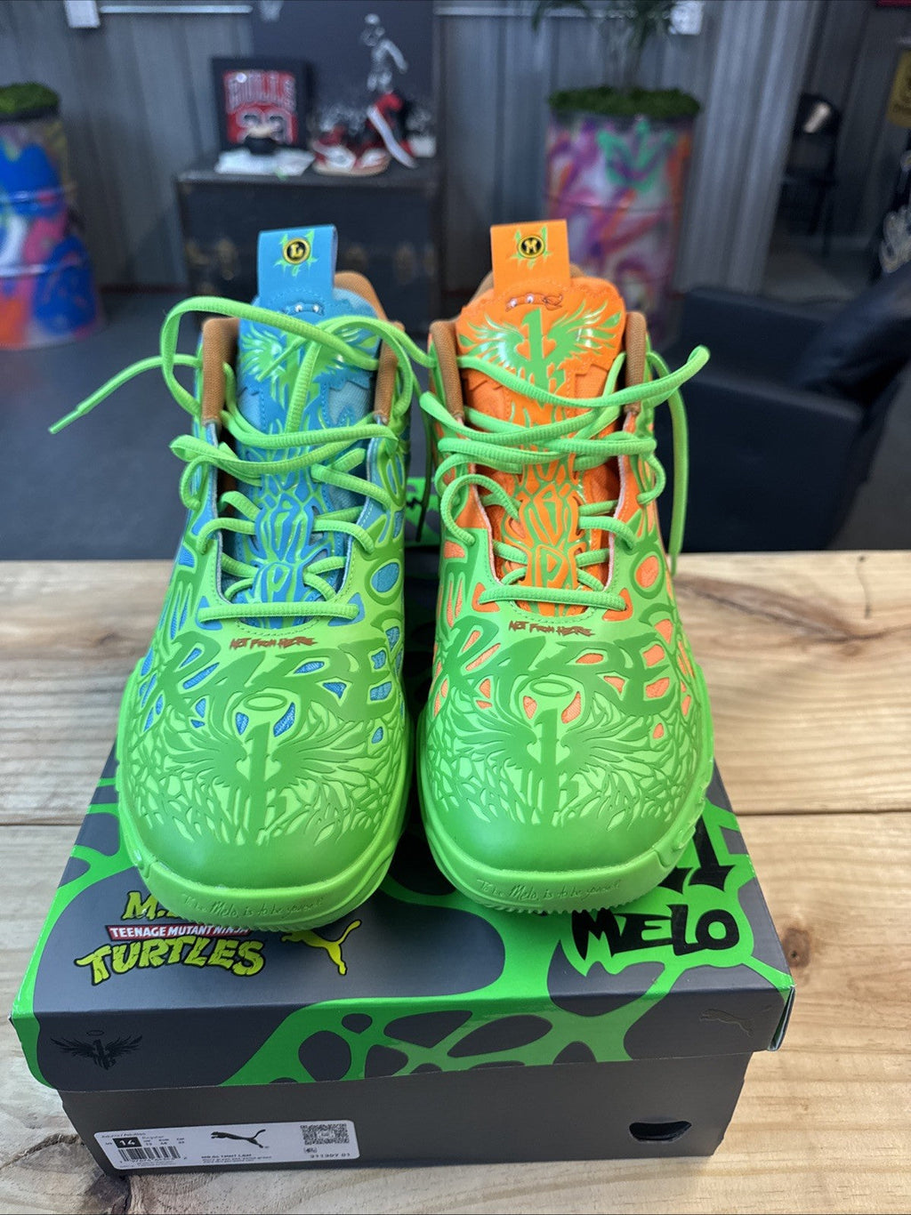 Puma Lamelo Ball MB 04 TMNT Leonardo & Michelangelo | Wore Once - SIZE 14 - product image from the listing.