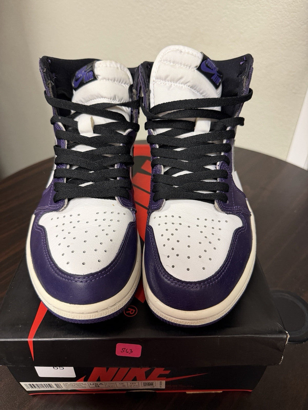 Air Jordan 1 Retro OG High Court Purple - Size 9 - product image from the listing.