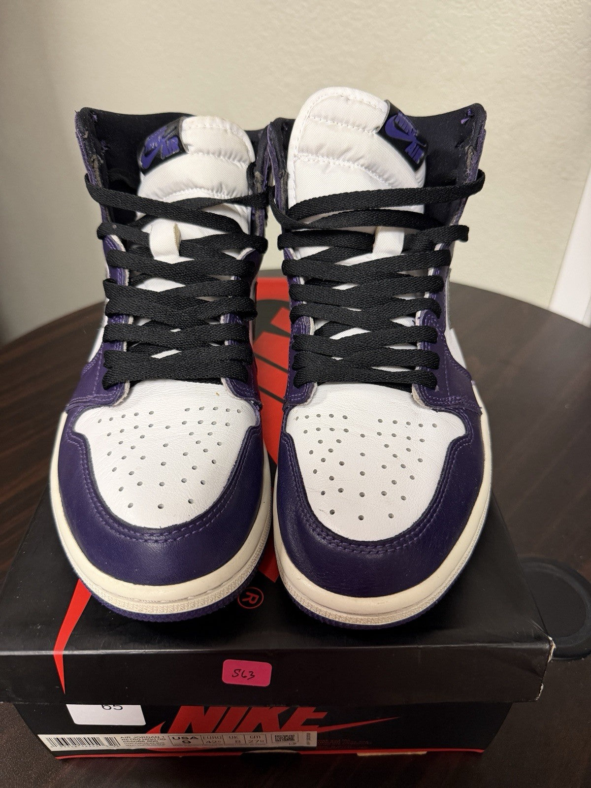 Air Jordan 1 Retro OG High Court Purple - Size 9 - product image from the listing.