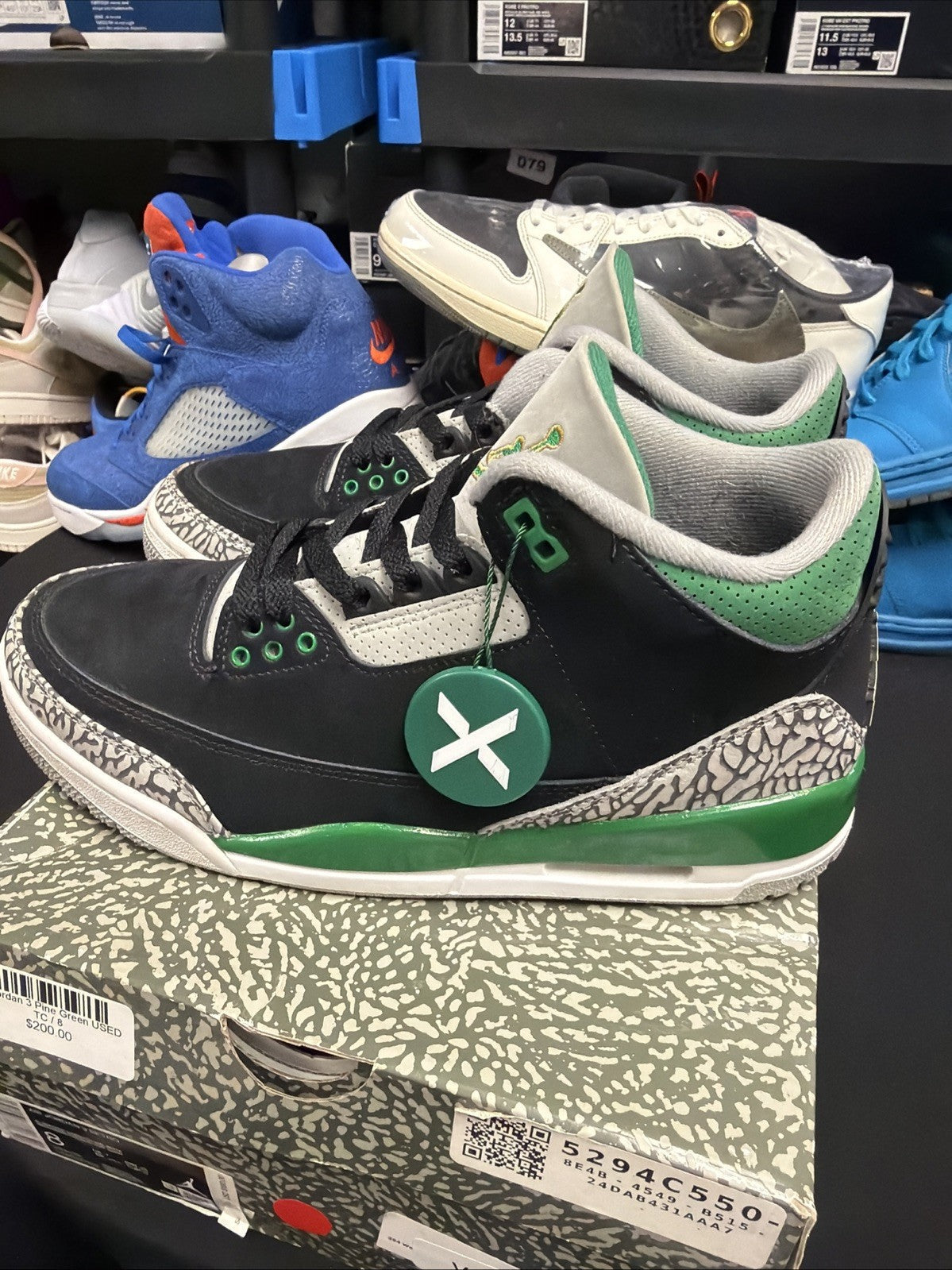 Jordan 3 Retro Mid Pine Green - Size 8 - product image from the listing.