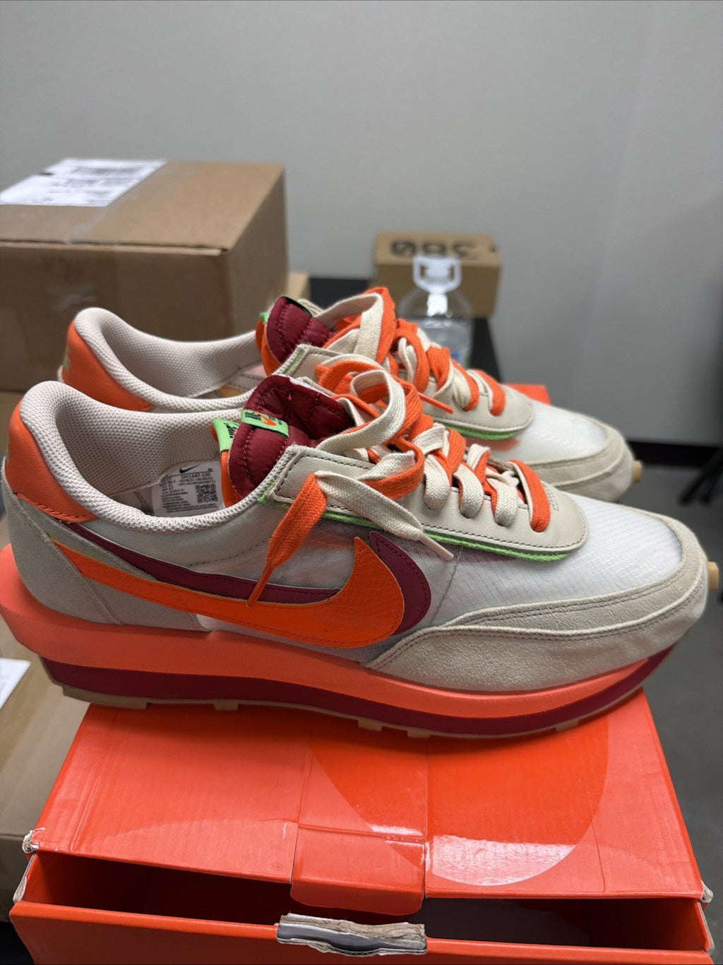 "Net Orange Blaze" Nike LD Waffle x Clot x sacai - product image from the listing.
