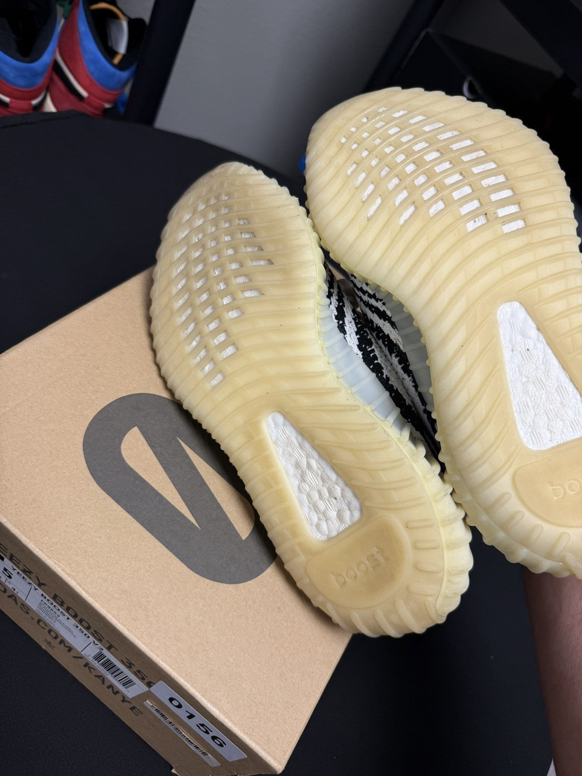 Men's adidas Yeezy Boost 350 V2 'Zebra' Size 5 Women's 6.5 (CP9654) OG - product image from the listing.
