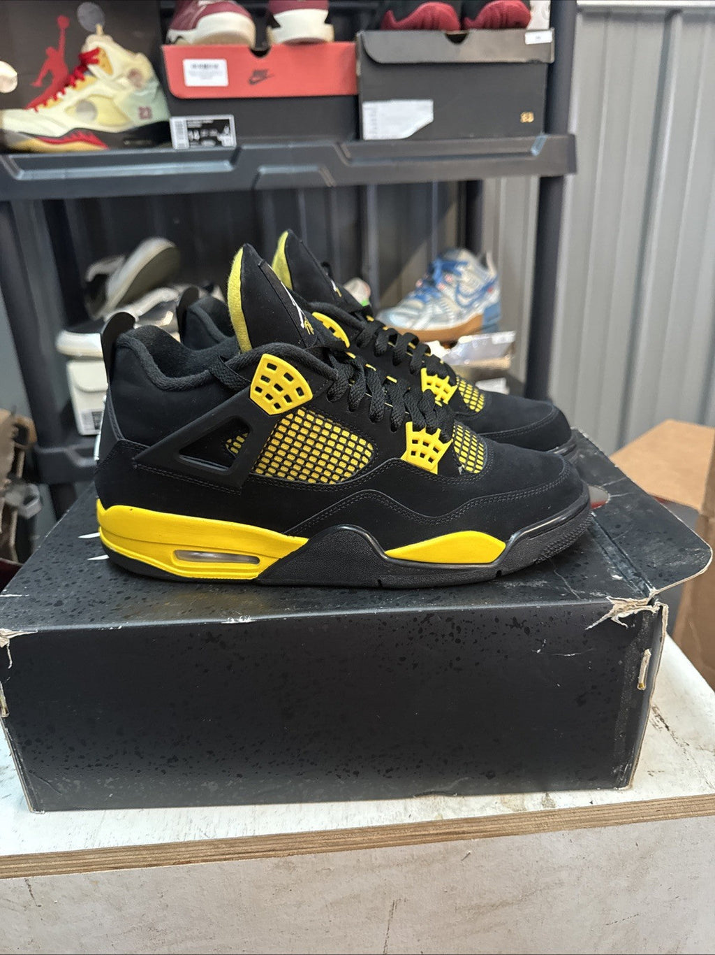 Jordan 4 Retro Mid Thunder | Worn Once - Size 10 - product image from the listing.