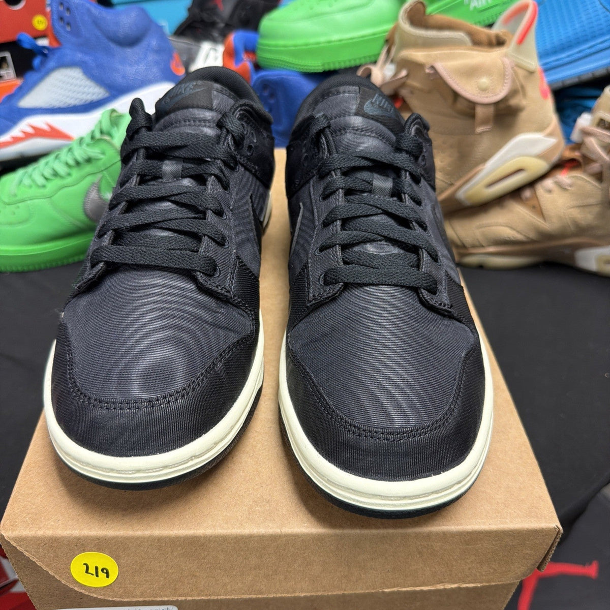 Men's Nike Dunk Low Retro PRM Black Sail Canvas Size 8.5 DV7211-001 (219) - product image from the listing.