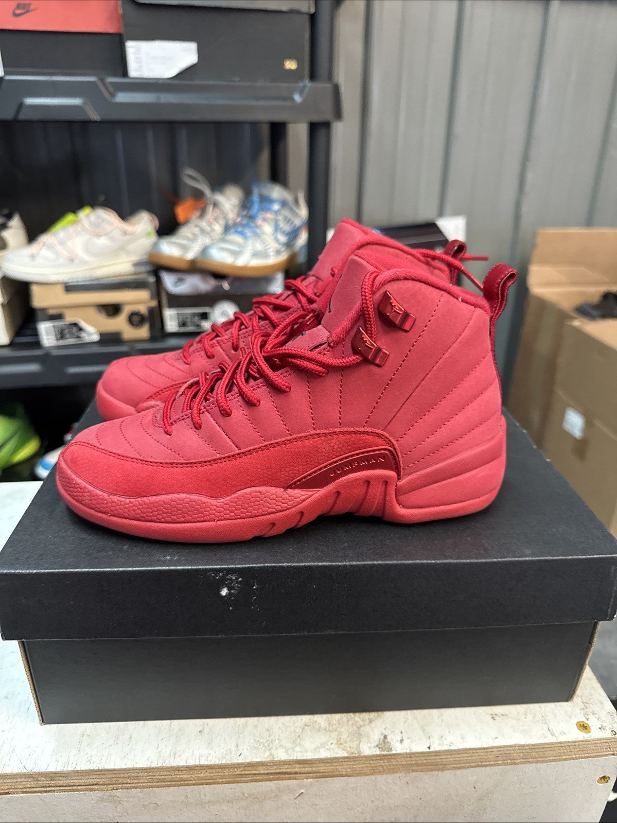 Jordan 12 Retro Mid Gym Red - Size 4.5Y (GS) - product image from the listing.