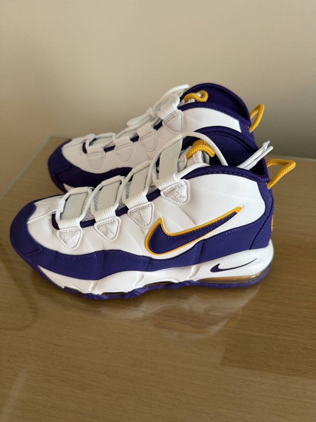 Men's Nike Air Max Uptempo LA Lakers Purple Basketball Shoes 311090-103 - product image from the listing.