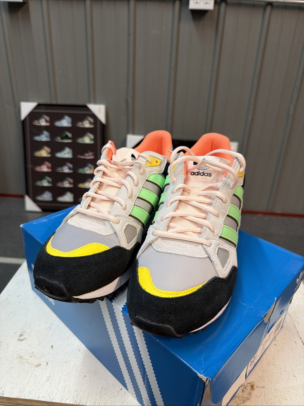 HQ6680 - Size 10.5 adidas ZX 750 White Beam Green Orange - product image from the listing.