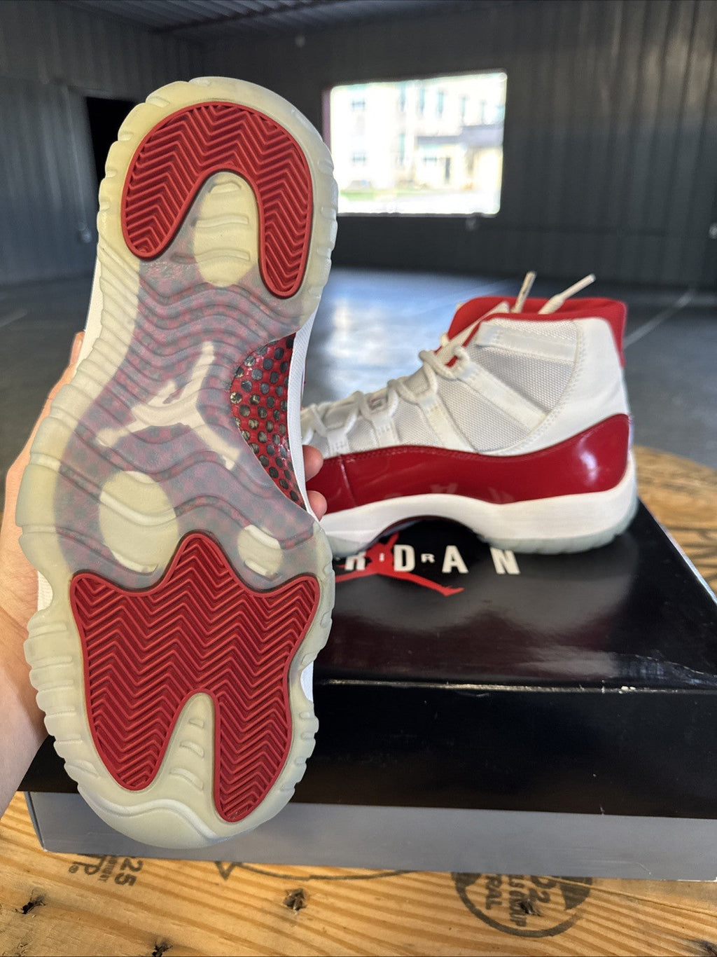 Air Jordan 11 Retro Shoes Cherry Varsity Red | - Size 10 - product image from the listing.