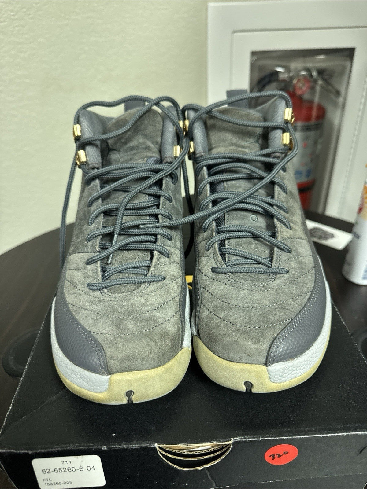 Dark Grey Suede 2017 Size 6y GS - Nike Air Jordan 12 Retro - product image from the listing.