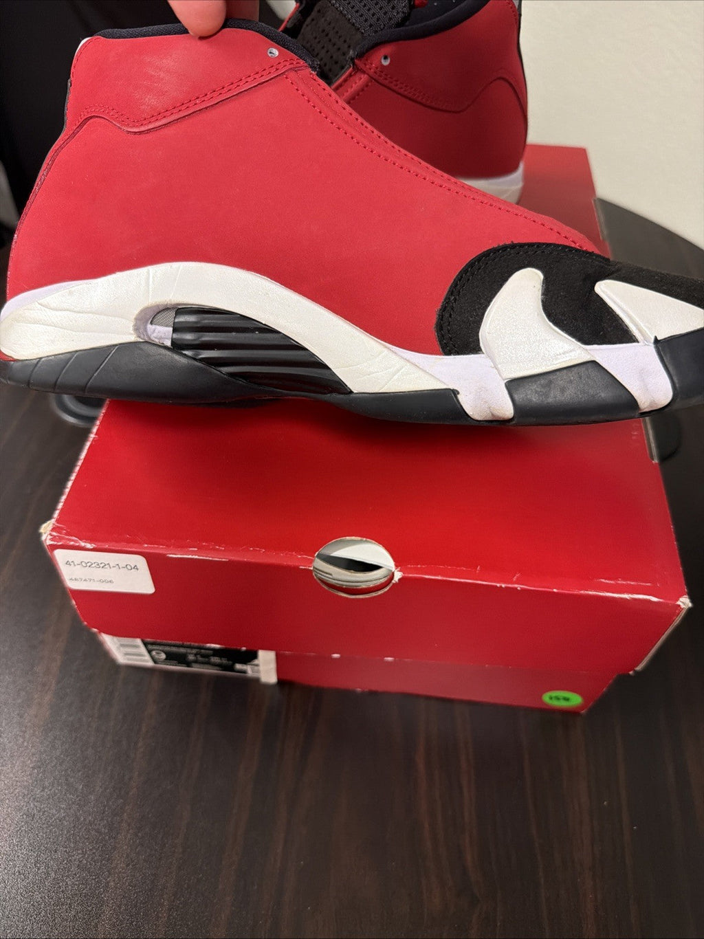 Air Jordan 14 Red Black White - product image from the listing.