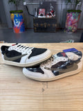 Women's WMNS Jordan 1 Low OG SP Travis Scott Olive Size 12 VNDS - product image from the listing.
