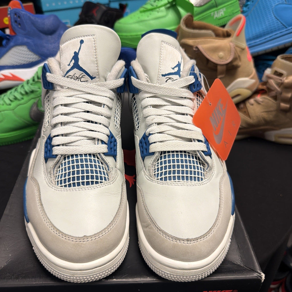 "Military Blue / Industrial Blue" (Men's) Air Jordan 4 Retro (2024) Size 8 (207) - product image from the listing.