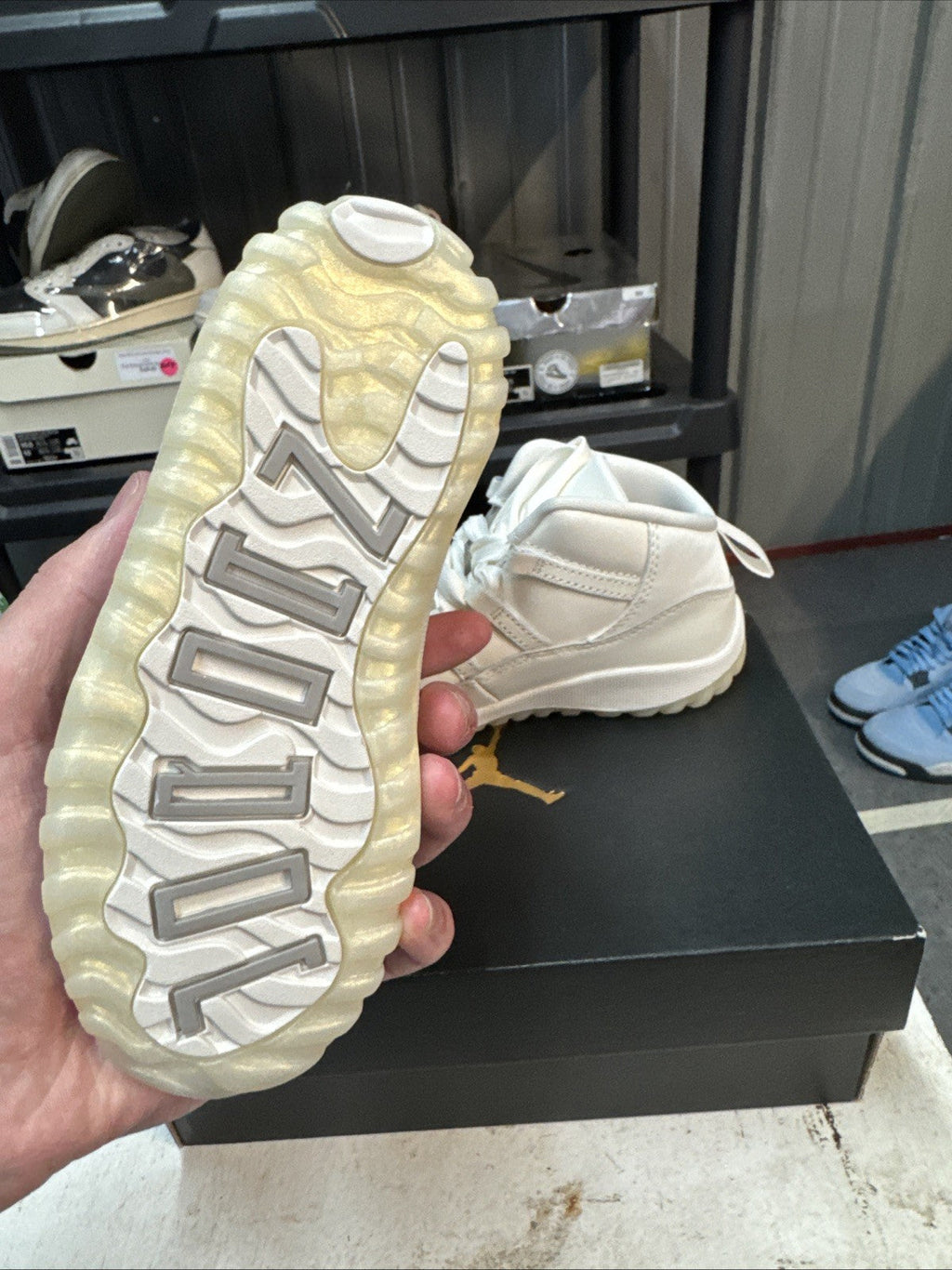 Jordan 11 Retro (TD) Shoes DO3856 110 Sail/Pearl/Grey/White Sz - Size 10c - product image from the listing.