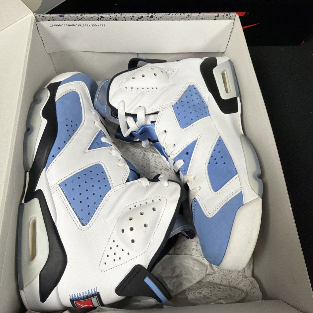Men's Nike Air Jordan 6 Retro University Blue White Black Size 9 CT8529 410 - product image from the listing.