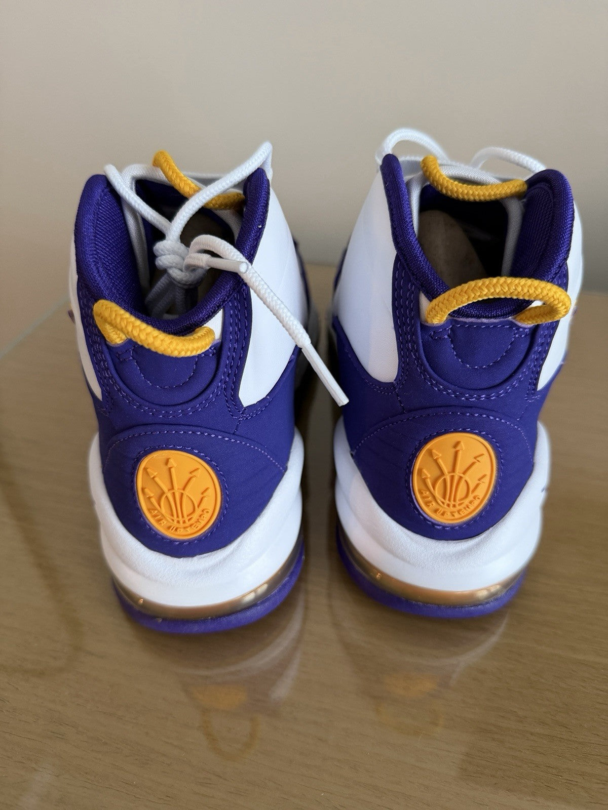 Men's Nike Air Max Uptempo LA Lakers Purple Basketball Shoes 311090-103 - product image from the listing.