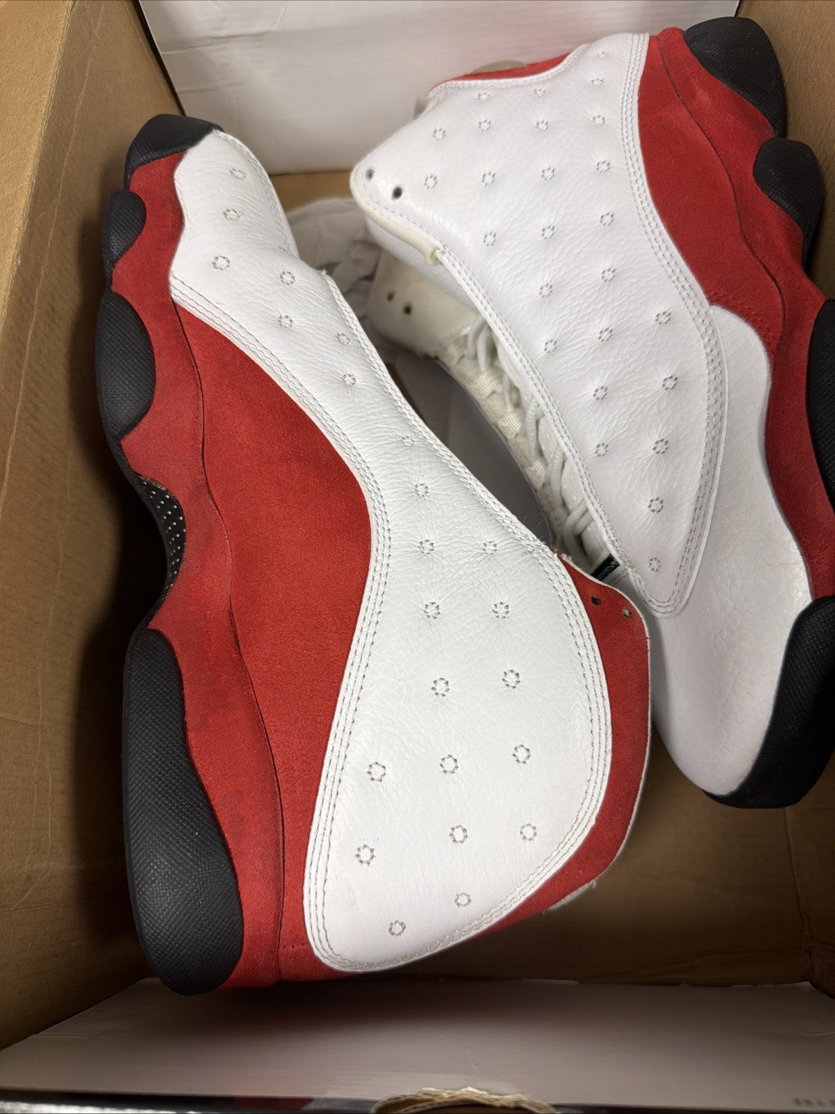 Air Jordan Cherry 13 Size 10 Retro Nike 2010 Release White, in Red Black 414571-101 - product image from the listing.