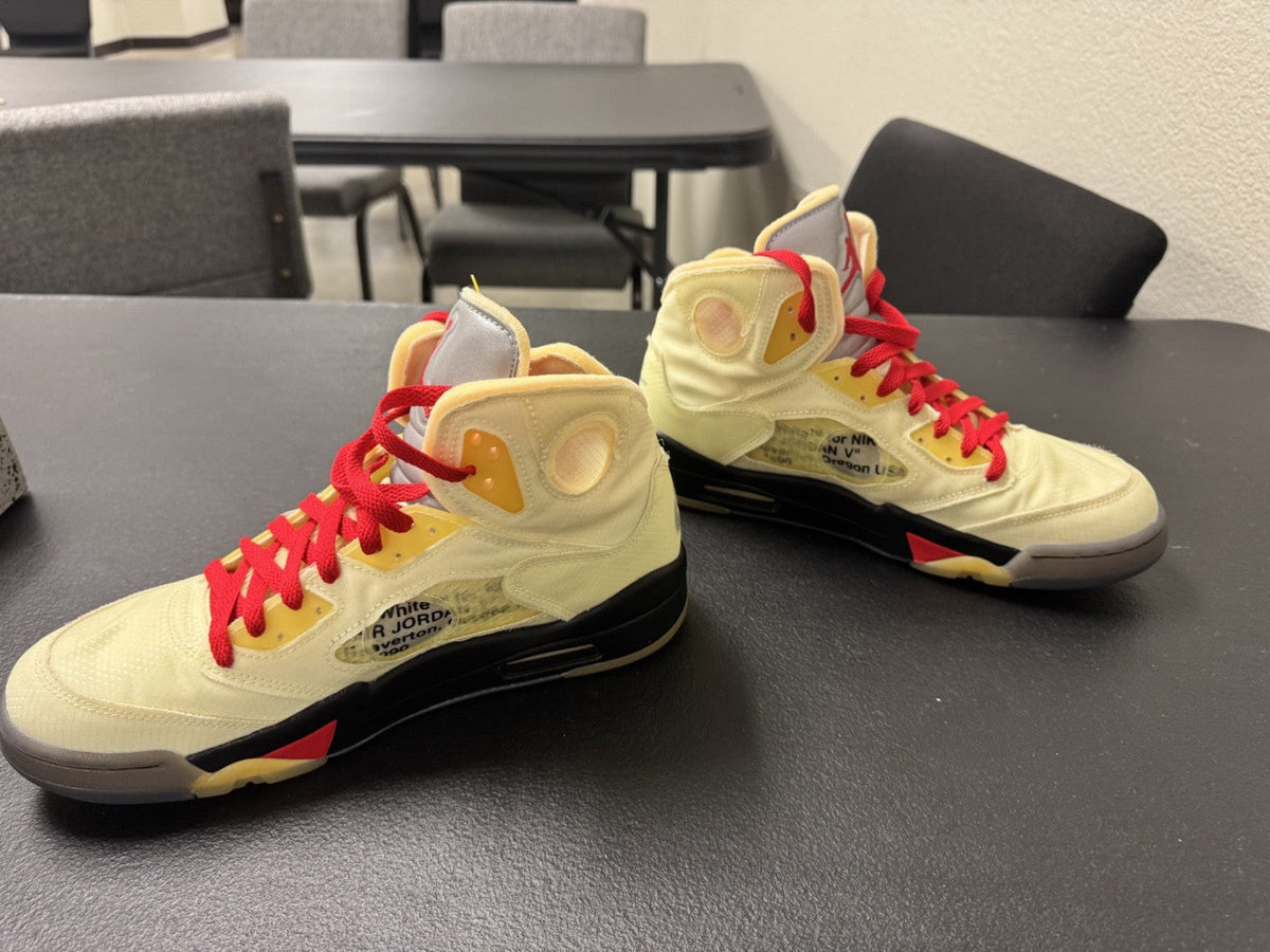 "Off-White Sail" Nike Air Jordan 5 Retro (Size 10) *Clean w/ OG Box* DH8565-100 - product image from the listing.