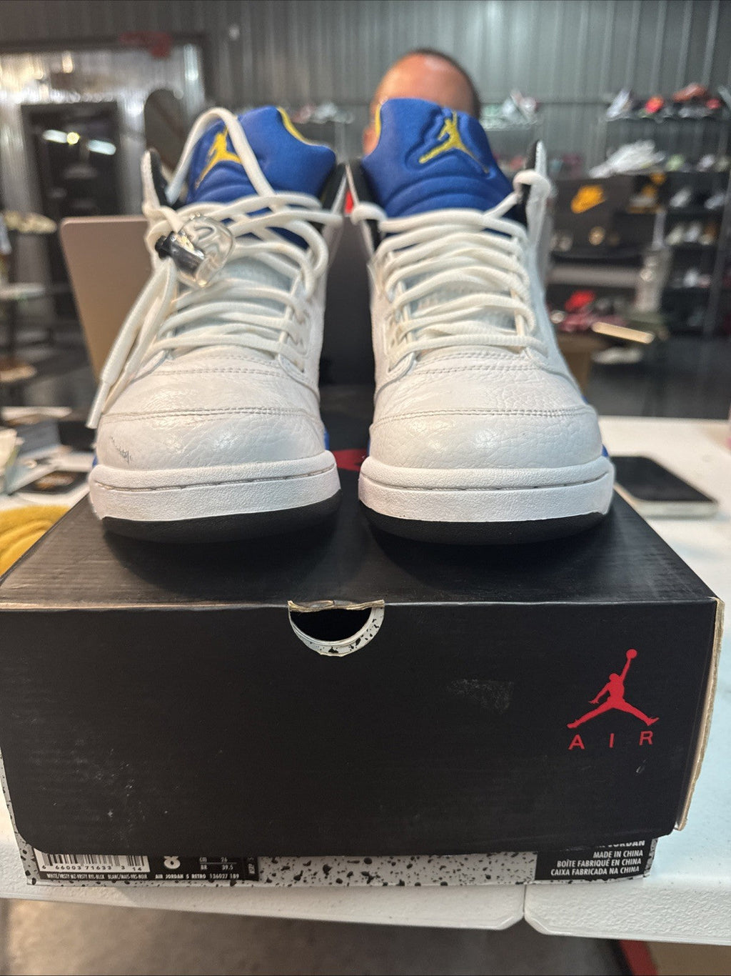 Size 8 - 2013 Air Jordan 5 V Retro Laney HS - product image from the listing.