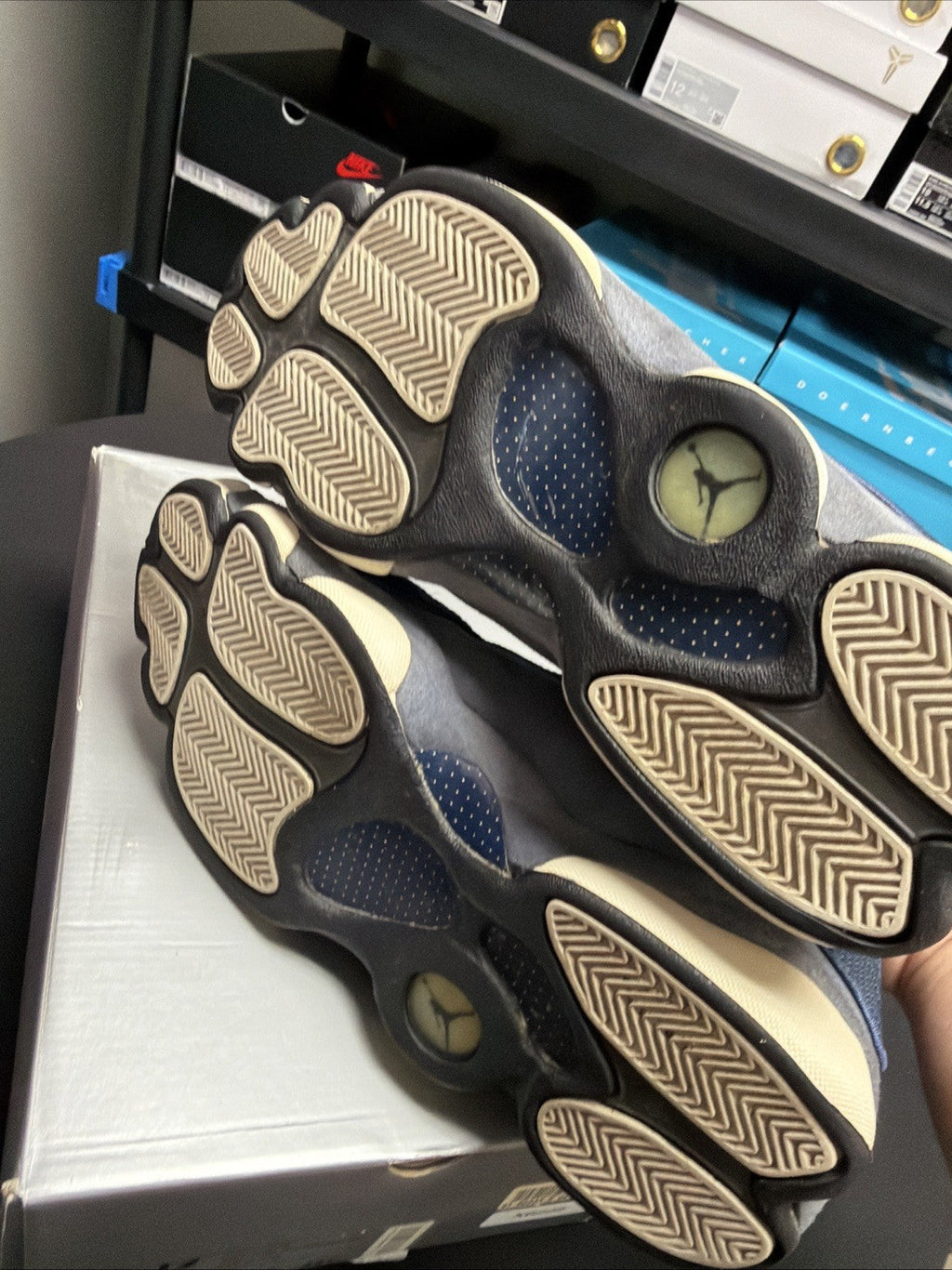 XIII Retro Flint 2005 Blue Grey Size 12 Sneakers - Nike Air Jordan 13 310004-441 - product image from the listing.