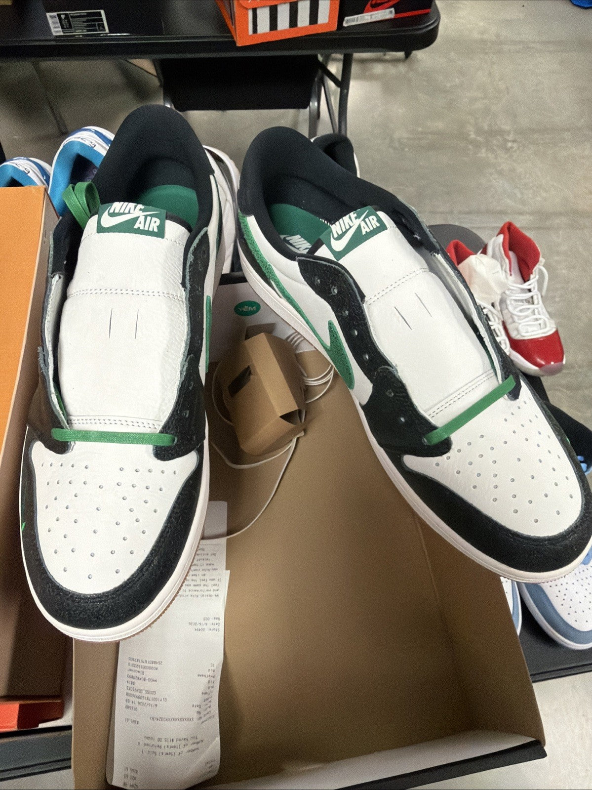 Air Jordan 1 Retro Low OG 'Phantom and Pine Green' (Black) - product image from the listing.