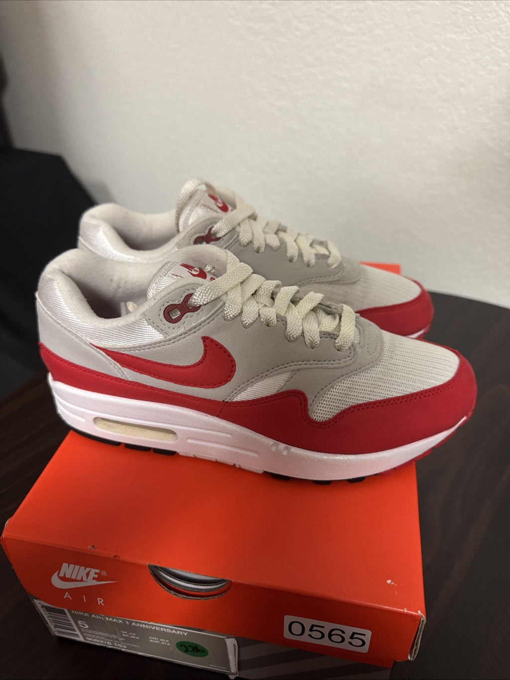 Nike Air Max 1 OG Anniversary - University Red - Size 5 - product image from the listing.