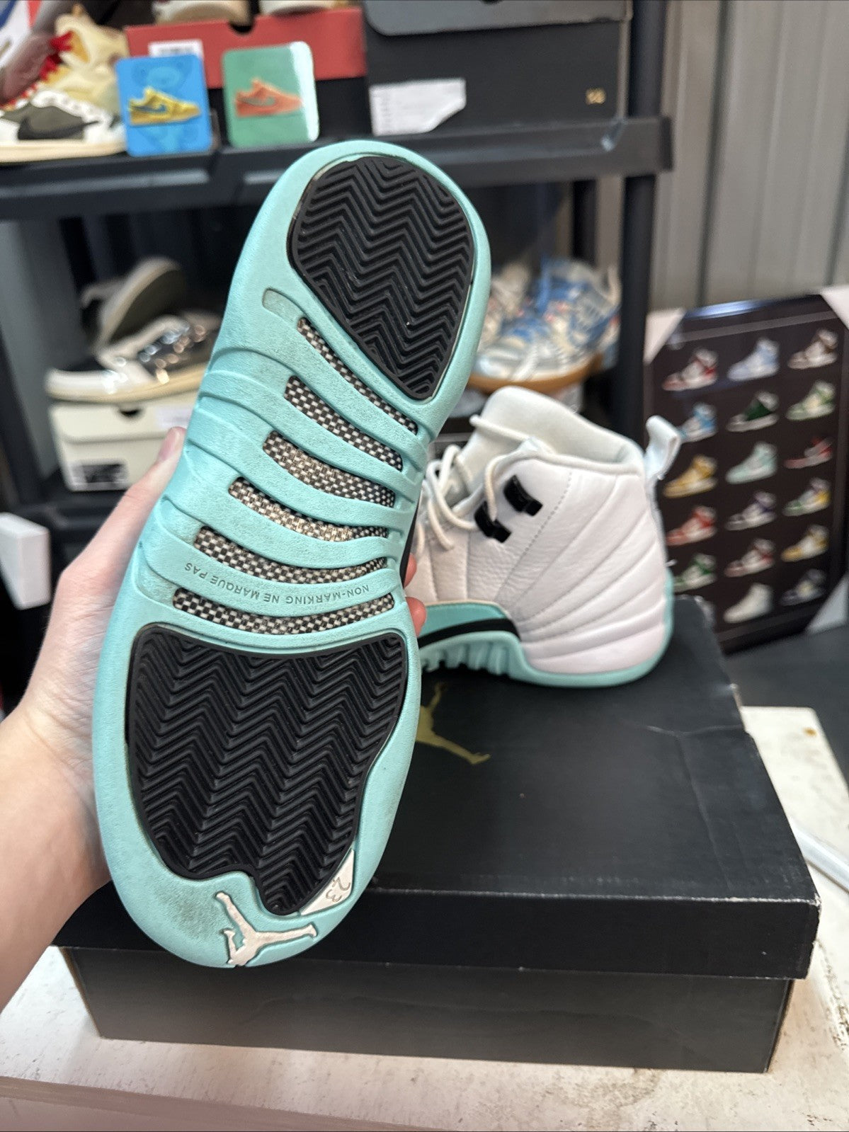 "Light Aqua" Size 6.5Y - Air Jordan 12 GS - product image from the listing.