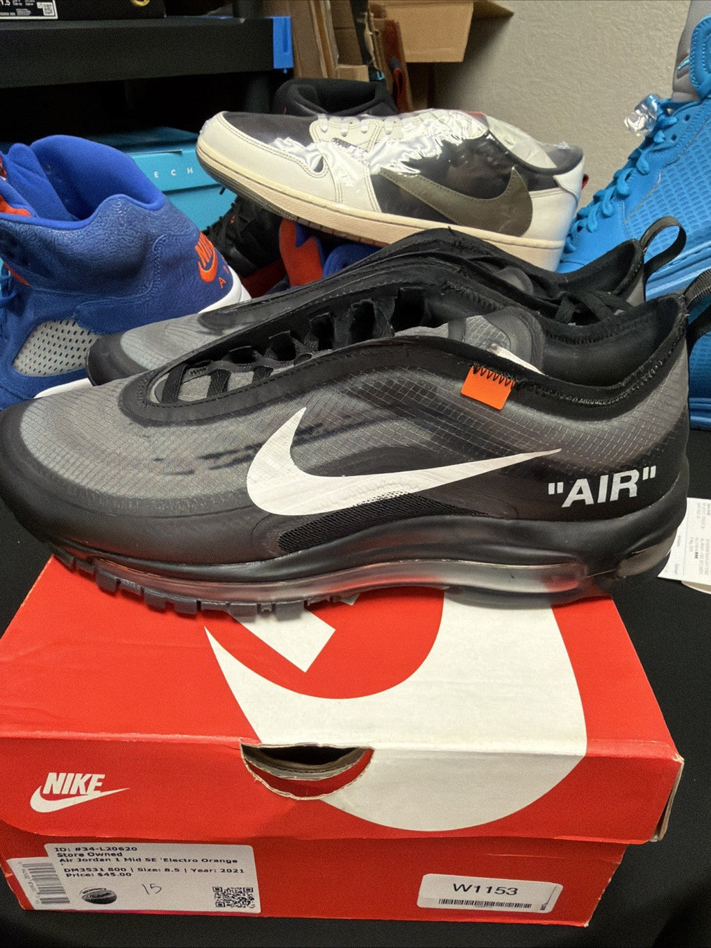 Men's Off-White Nike Air Max 97 Black Size 10 AJ4585-001 Virgil Abloh - product image from the listing.
