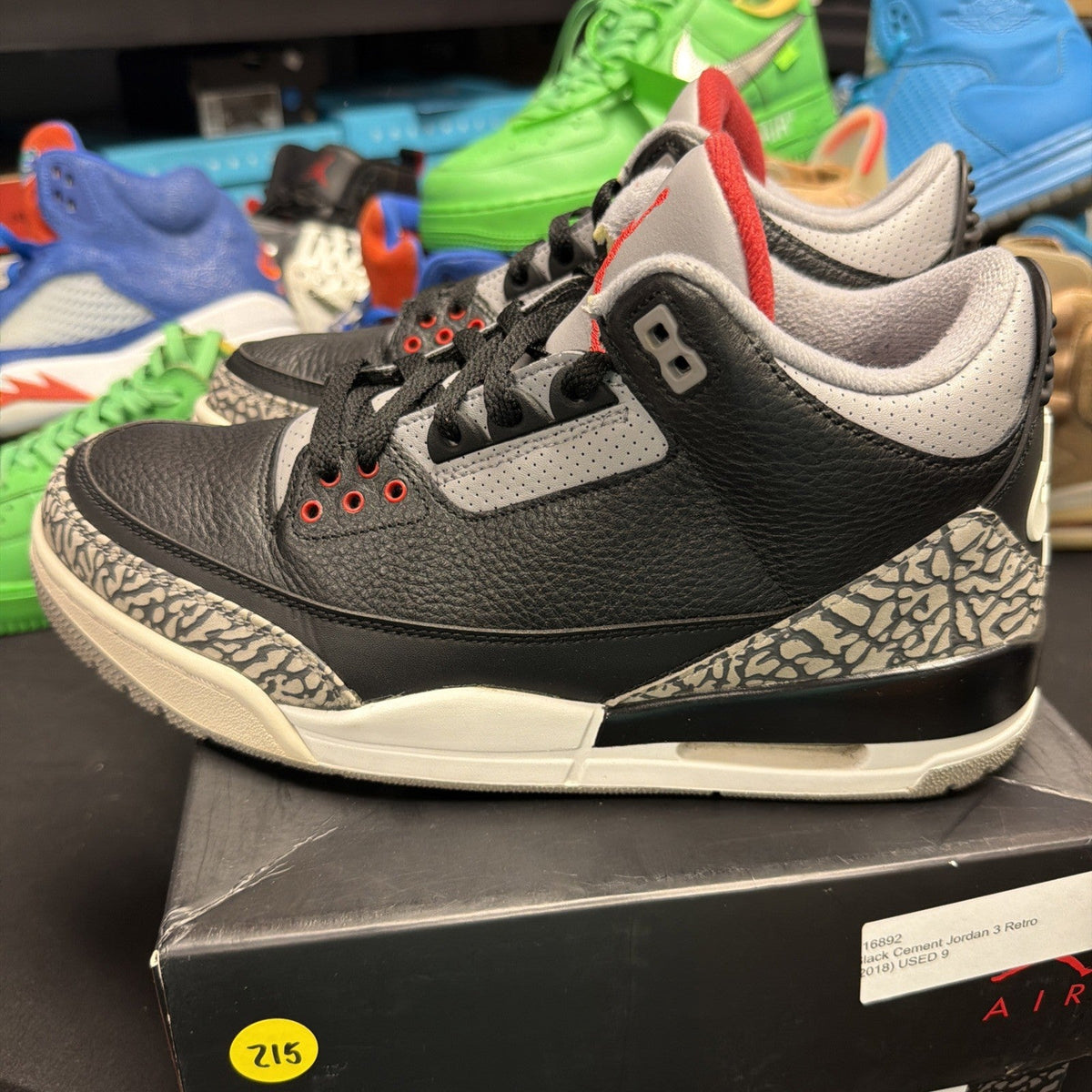 Air Jordan 3 Retro OG Black Cement 2018 Size 9 Sneaker 854262-001 (215) - product image from the listing.