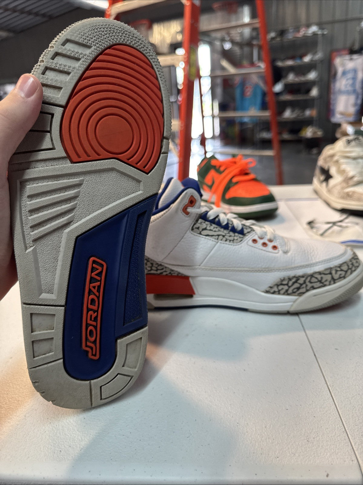 "Knicks" Size 8 - Jordan Air Jordan 3 Retro 2019 | Replacement Box - product image from the listing.