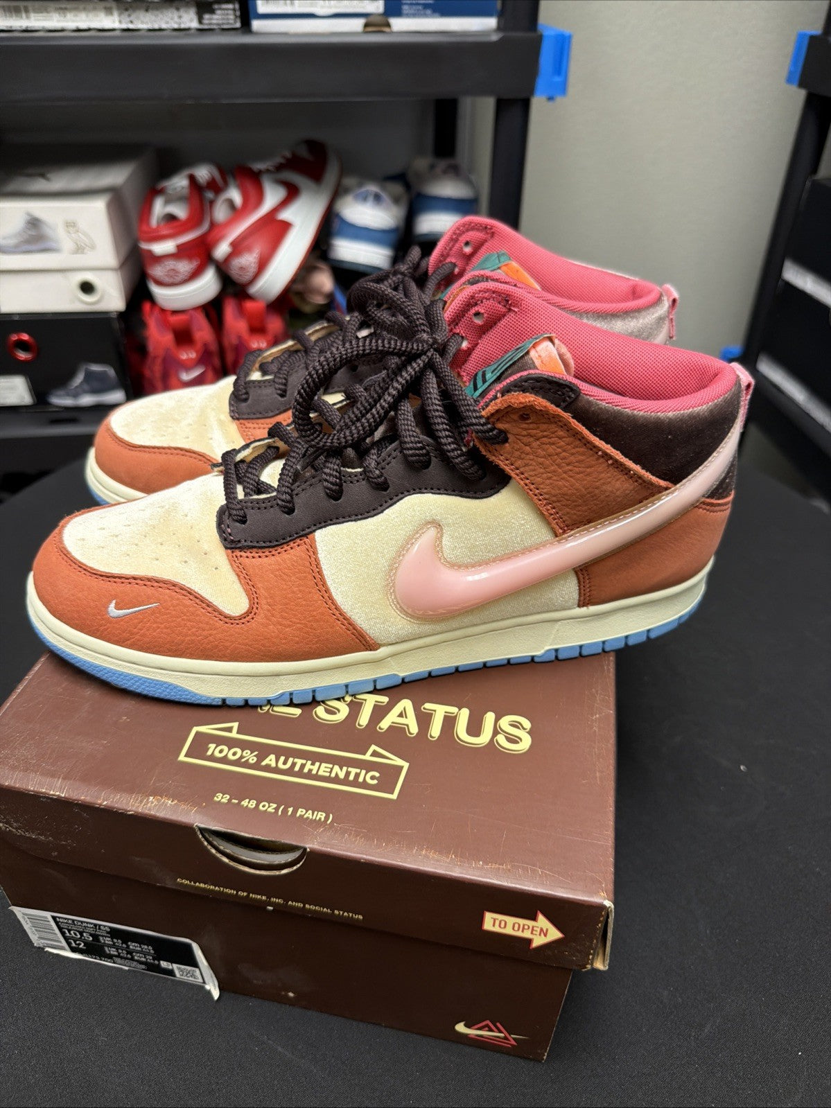 Nike Social Status x Dunk Mid Chocolate Milk - Size 10.5 - product image from the listing.
