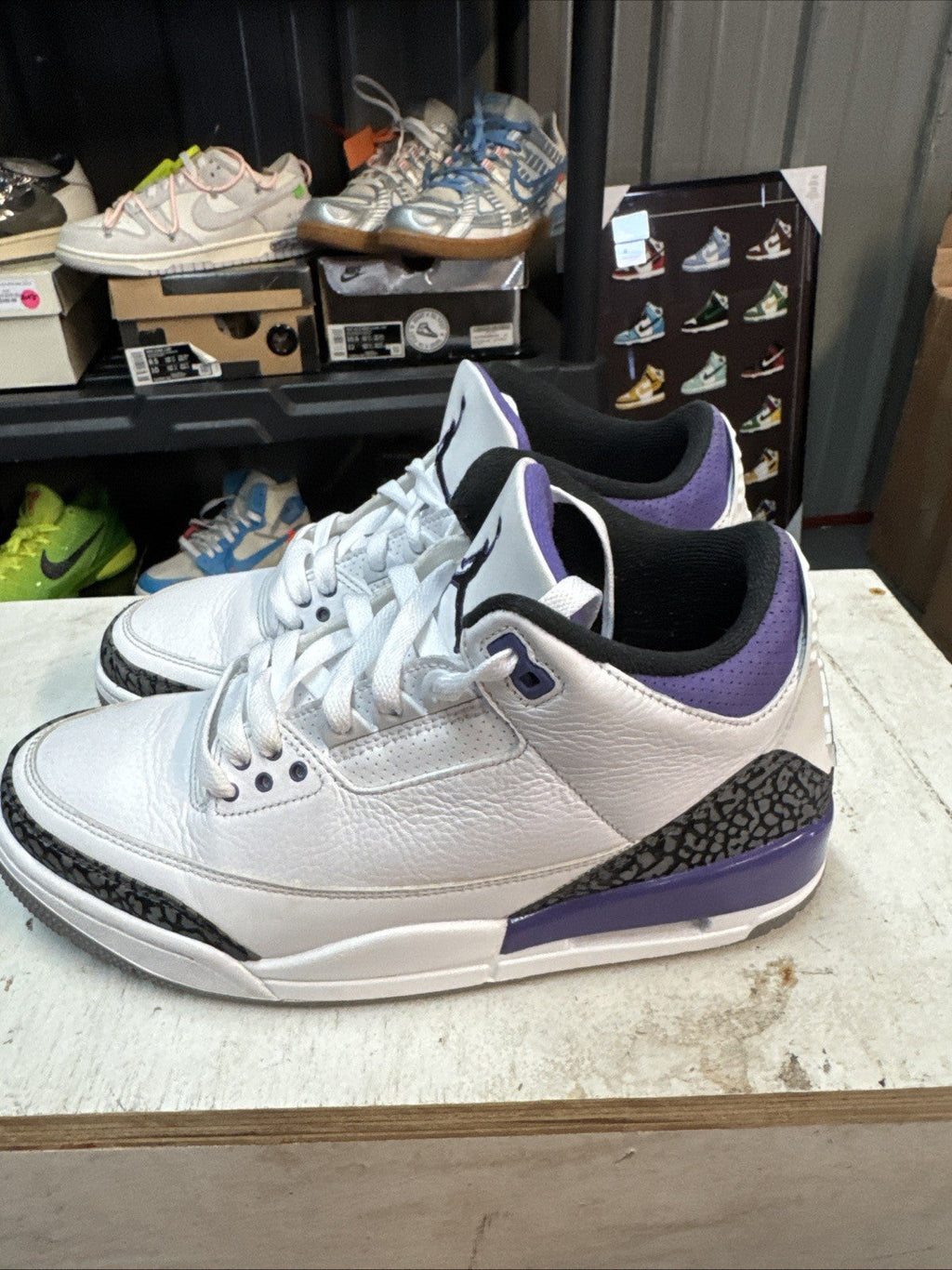 Size 9 - Nike Jordan 3 Retro Mid Dark Iris | Worn Once - Replacement Box for Men - product image from the listing.