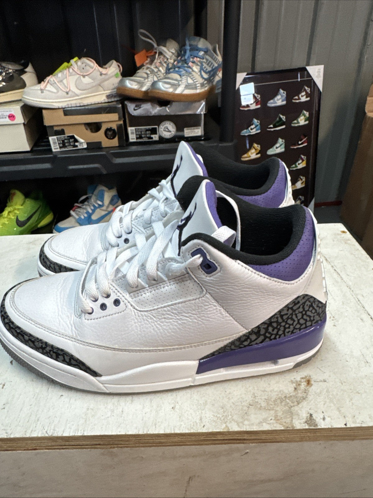 Size 9 - Nike Jordan 3 Retro Mid Dark Iris | Worn Once - Replacement Box for Men - product image from the listing.
