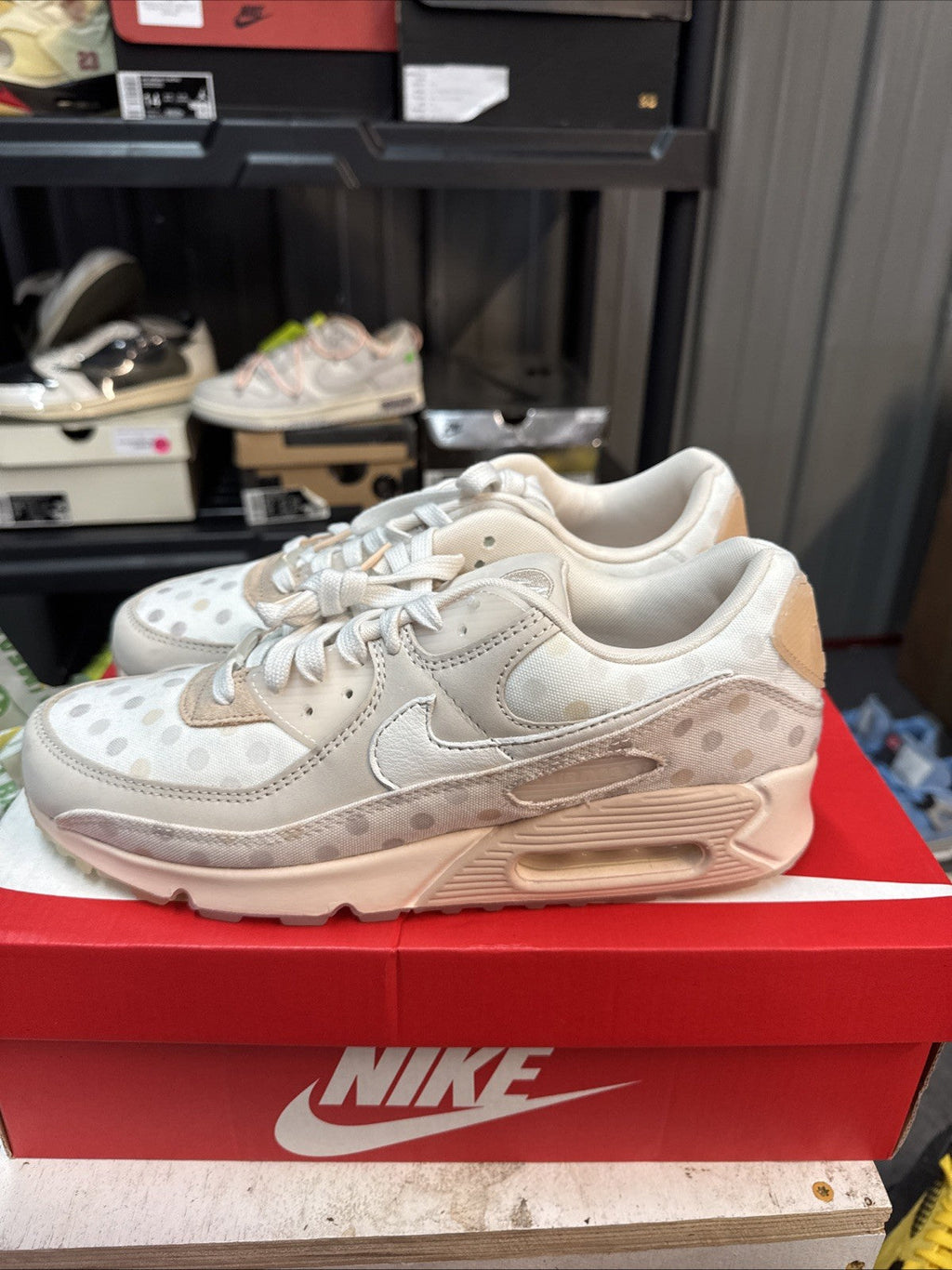 10.5 - Nike Air Max 90 (Shimmer Polka Dot Sand) | Replacement Box for Men - product image from the listing.