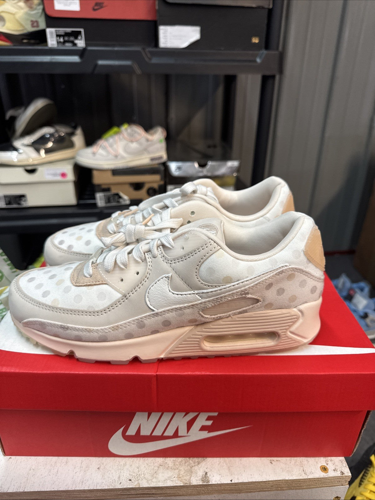 10.5 - Nike Air Max 90 (Shimmer Polka Dot Sand) | Replacement Box for Men - product image from the listing.